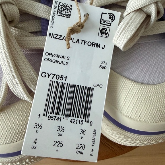 NEW Adidas Nizza Youth SZ 4 Girls Platform Shoes Sneakers PURPLE/PINK - Picture 1 of 3